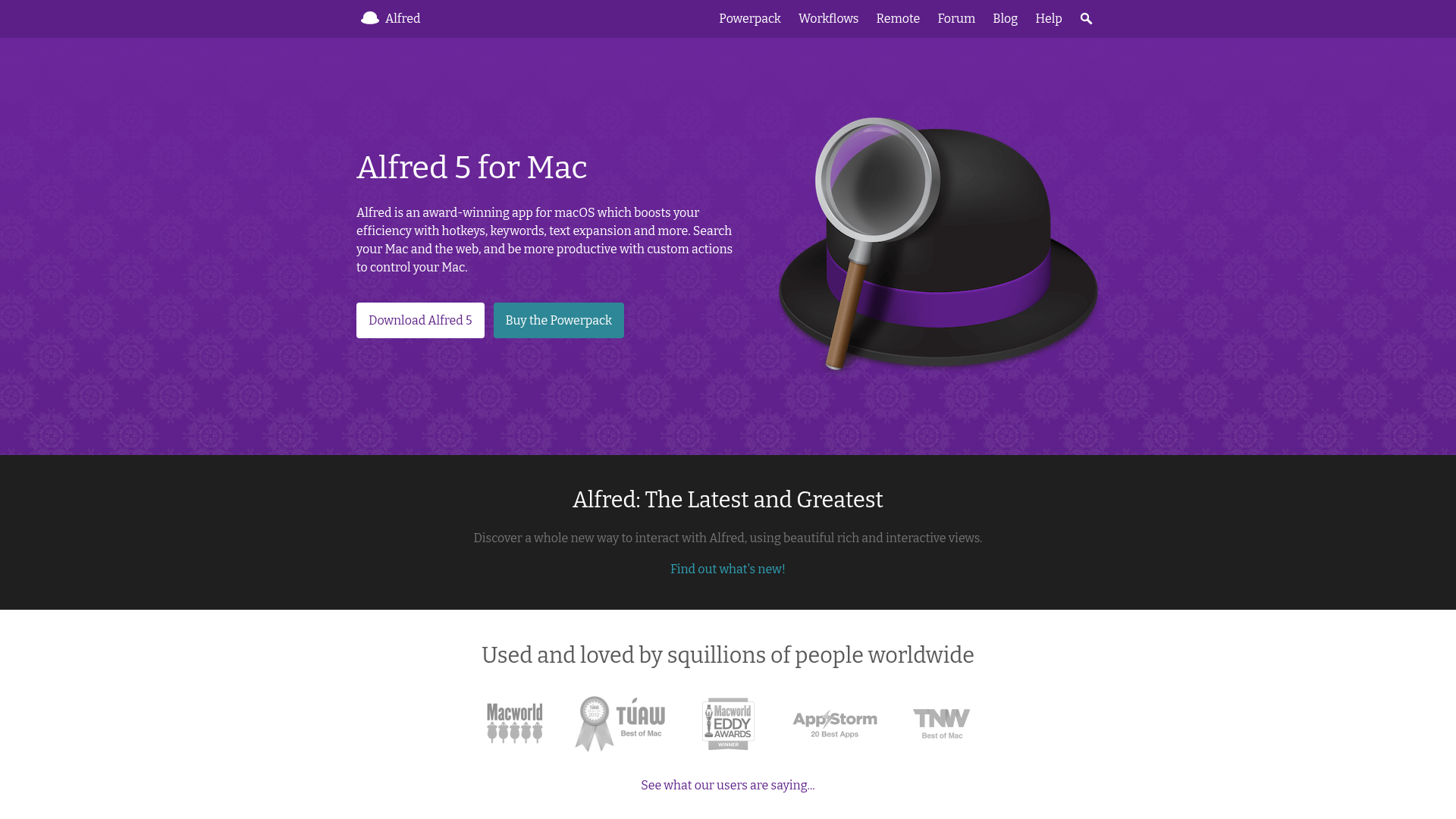 Alfred launcher for Mac