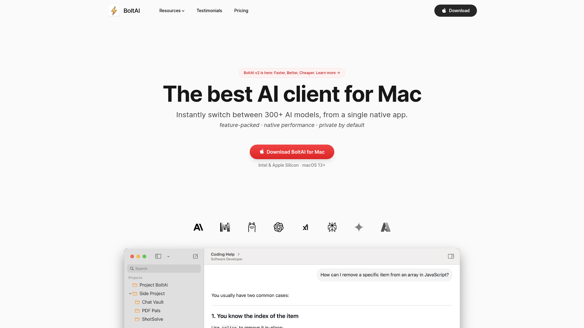 BoltAI native Mac AI client