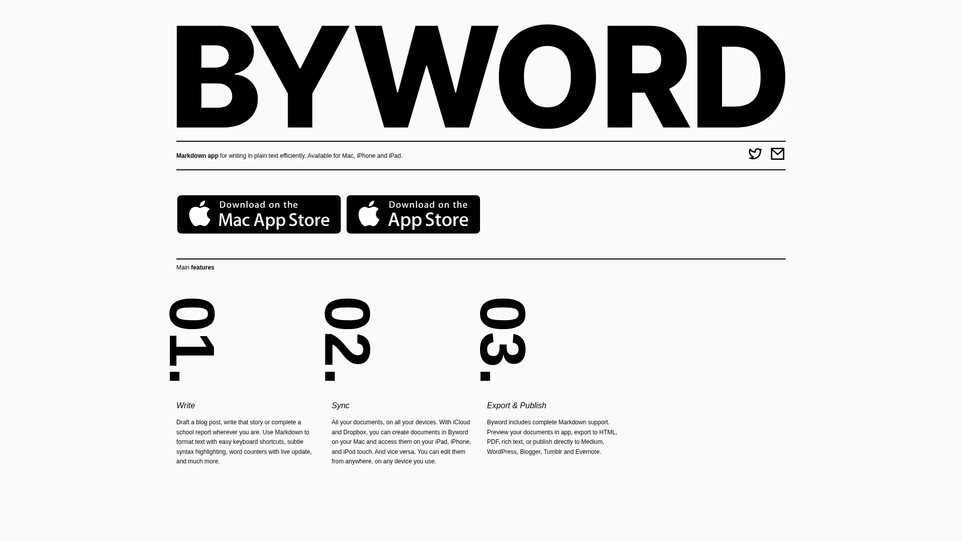 Byword lightweight Markdown editor