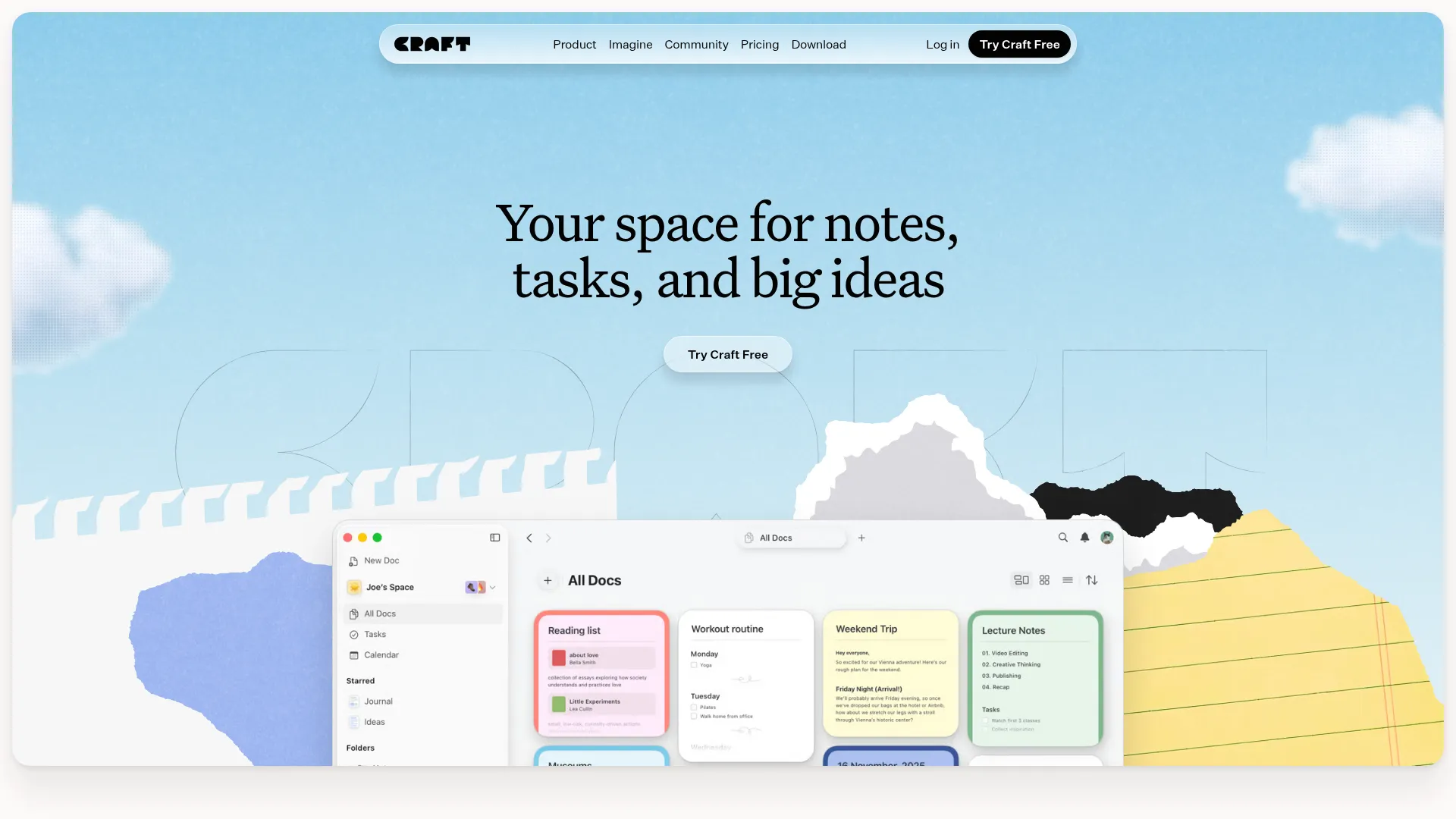 Craft document creation app