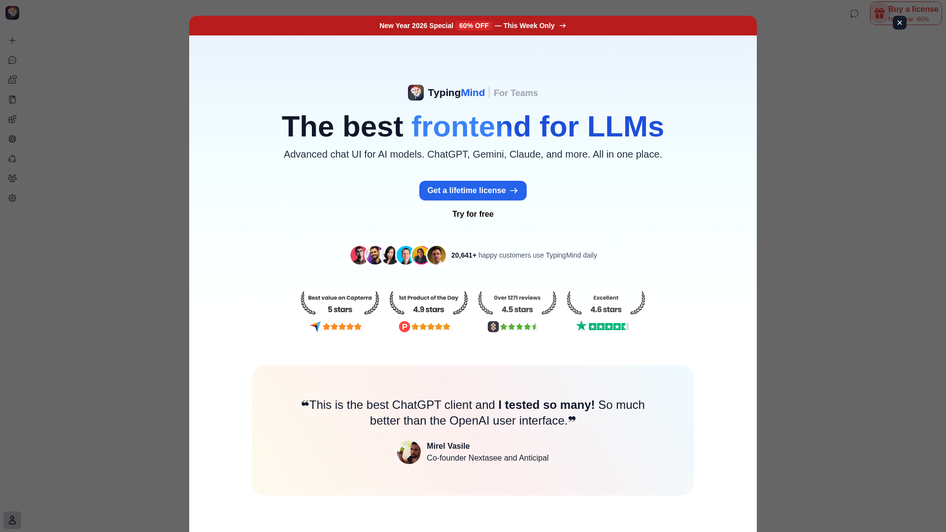 TypingMind custom ChatGPT interface