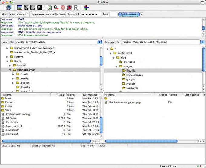 FileZilla screenshot 1