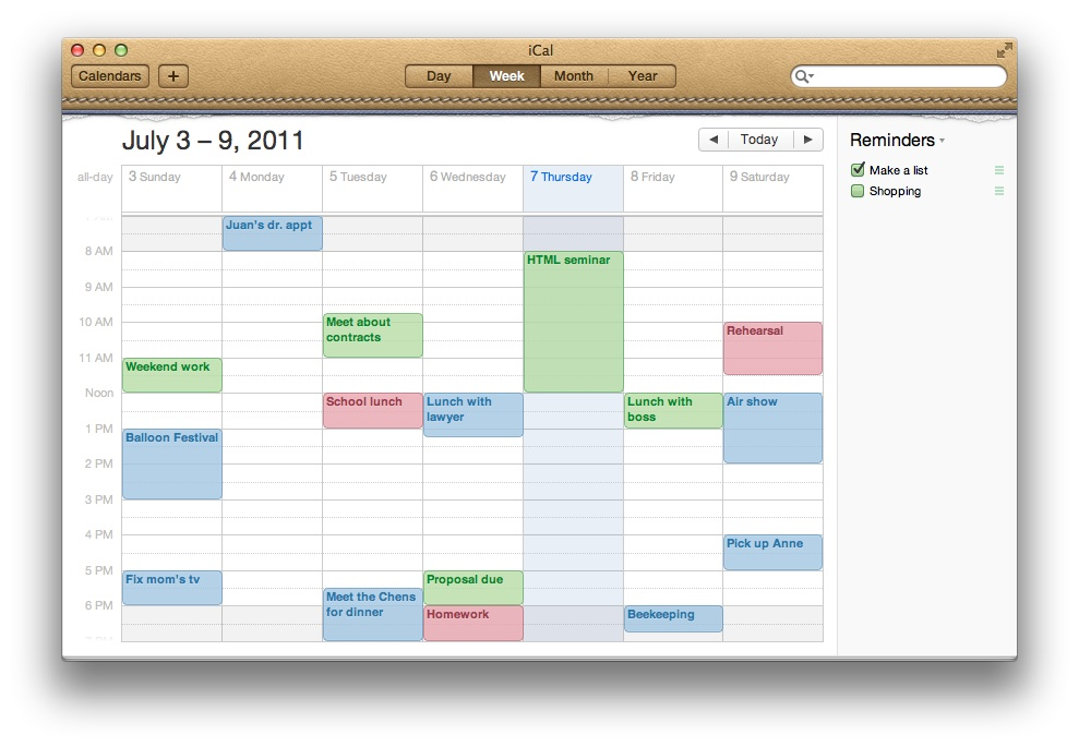 iCal (Apple Calendar) screenshot 3