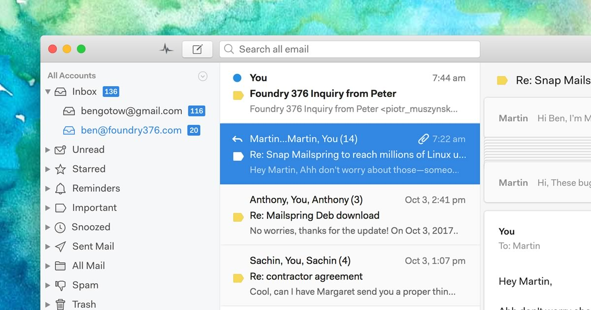 Mailspring screenshot 2