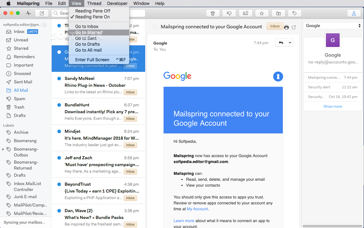 Mailspring screenshot 3