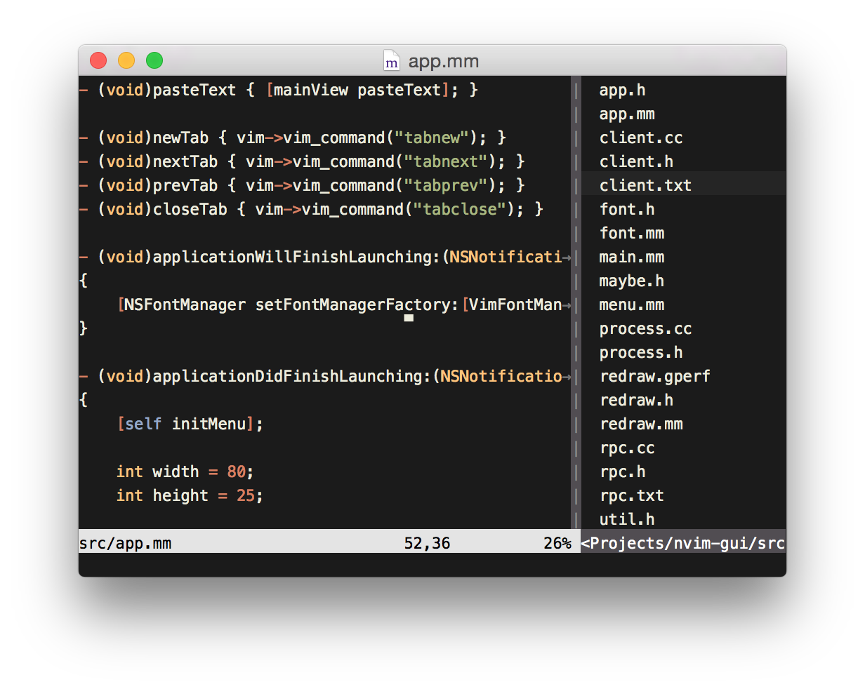 Neovim screenshot 1