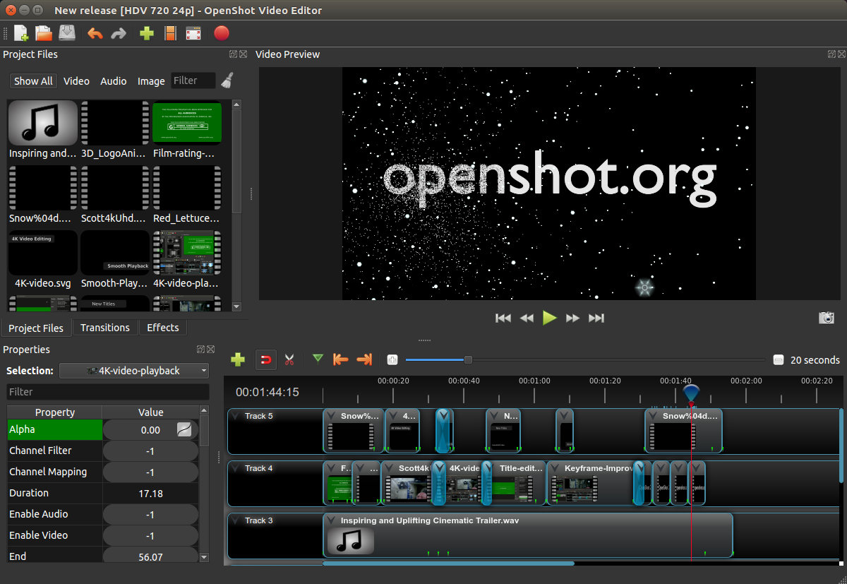 OpenShot screenshot 2