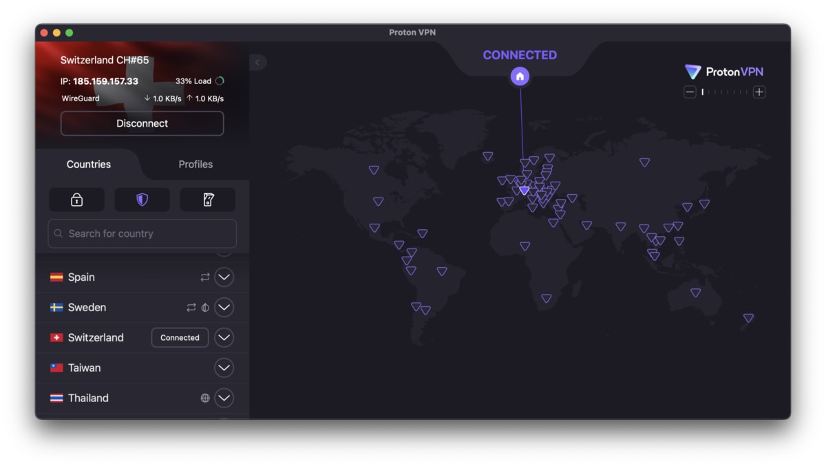 ProtonVPN screenshot 2