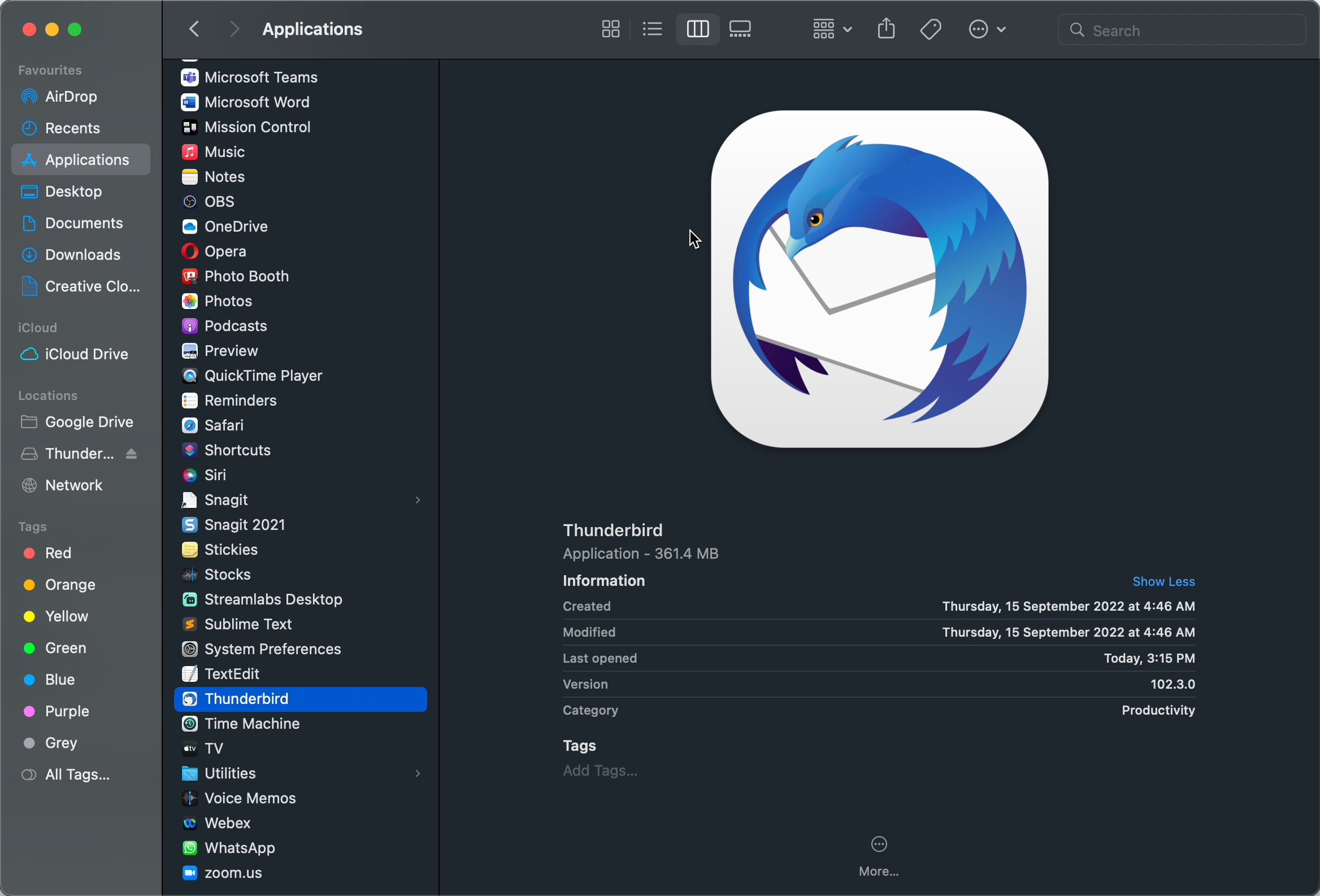 Thunderbird screenshot 2